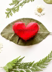 Image 3 of Compassion - Mini Wood Burned Heart