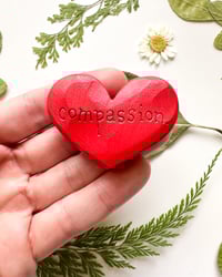 Image 1 of Compassion - Mini Wood Burned Heart