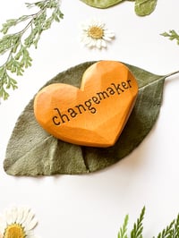 Image 2 of Changemaker - Mini Wood Burned Heart
