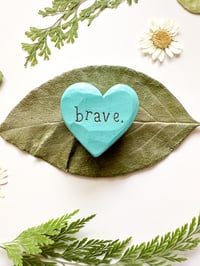Image 3 of Brave - Mini Wood Burned Heart