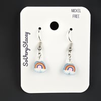 Image 3 of Tiny Rainbow Cloud Earrings – Lightweight, Whimsical, and Hypo-Allergenic