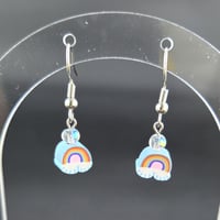 Image 2 of Tiny Rainbow Cloud Earrings – Lightweight, Whimsical, and Hypo-Allergenic