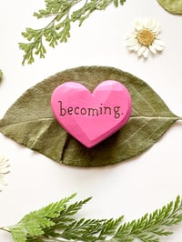 Image 3 of Becoming - Mini Wood Burned Heart