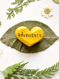 Image 3 of Adventure - Mini Wood Burned Heart