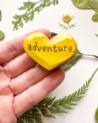 Image 1 of Adventure - Mini Wood Burned Heart
