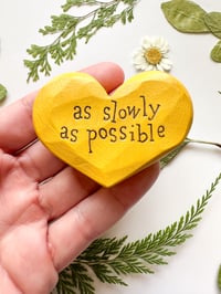 Image 1 of As Slowly As Possible - Mini Wood Burned Heart