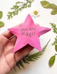 Image 1 of You Are Magic (Pink) - Wood Burned Star