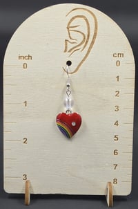 Image 4 of Rainbow Heart Dangle Earrings - Silver – Adorable, Sparkly, and Hypo-Allergenic