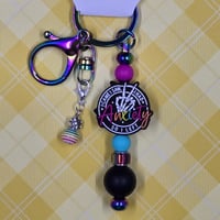 Image 1 of “I Came, I Saw, I Had Anxiety” Keychain – Rainbow, Quirky, and Playfully Honest