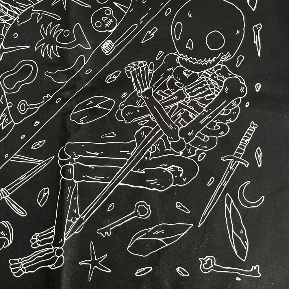 Image of Sleeping Cat/Skeleton Bandana 