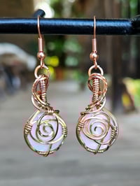 Image 1 of Mother of Pearl Rose Earrings 