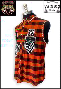 Image 4 of Marc Vachon Super Stud Sleeveless Flannel size Large