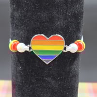 Image 2 of Rainbow Heart Friendship Bracelet – Bold, Adjustable, and Full of Pride