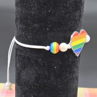 Image 3 of Rainbow Heart Friendship Bracelet – Bold, Adjustable, and Full of Pride