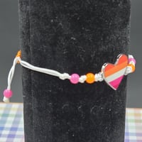 Image 3 of Lesbian Pride Heart Bracelet – Bold, Playful, and Adjustable