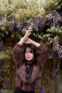 Image 4 of Altona Sweater (Merino wool in Sable w/ optional bows)