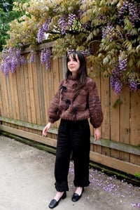 Image 5 of Altona Sweater (Merino wool in Sable w/ optional bows)