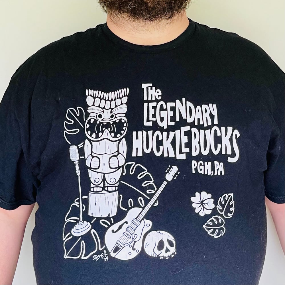 Legendary Hucklebucks TIKI + GUITAR 100% Cotton Men's T-Shirt