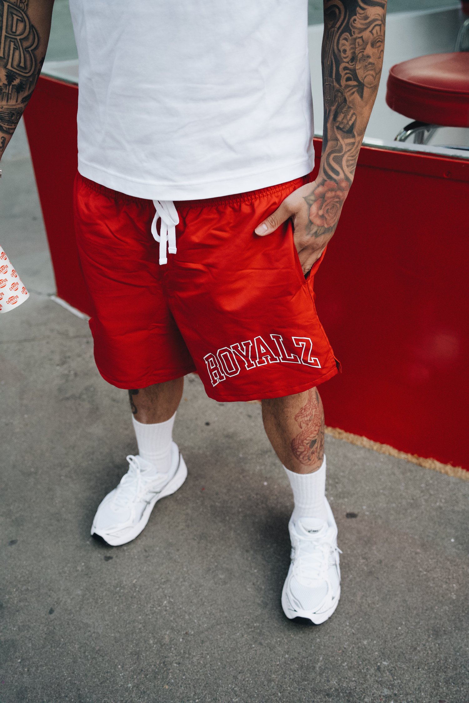 Image of RED ROYALZ VARSITY SHORTS