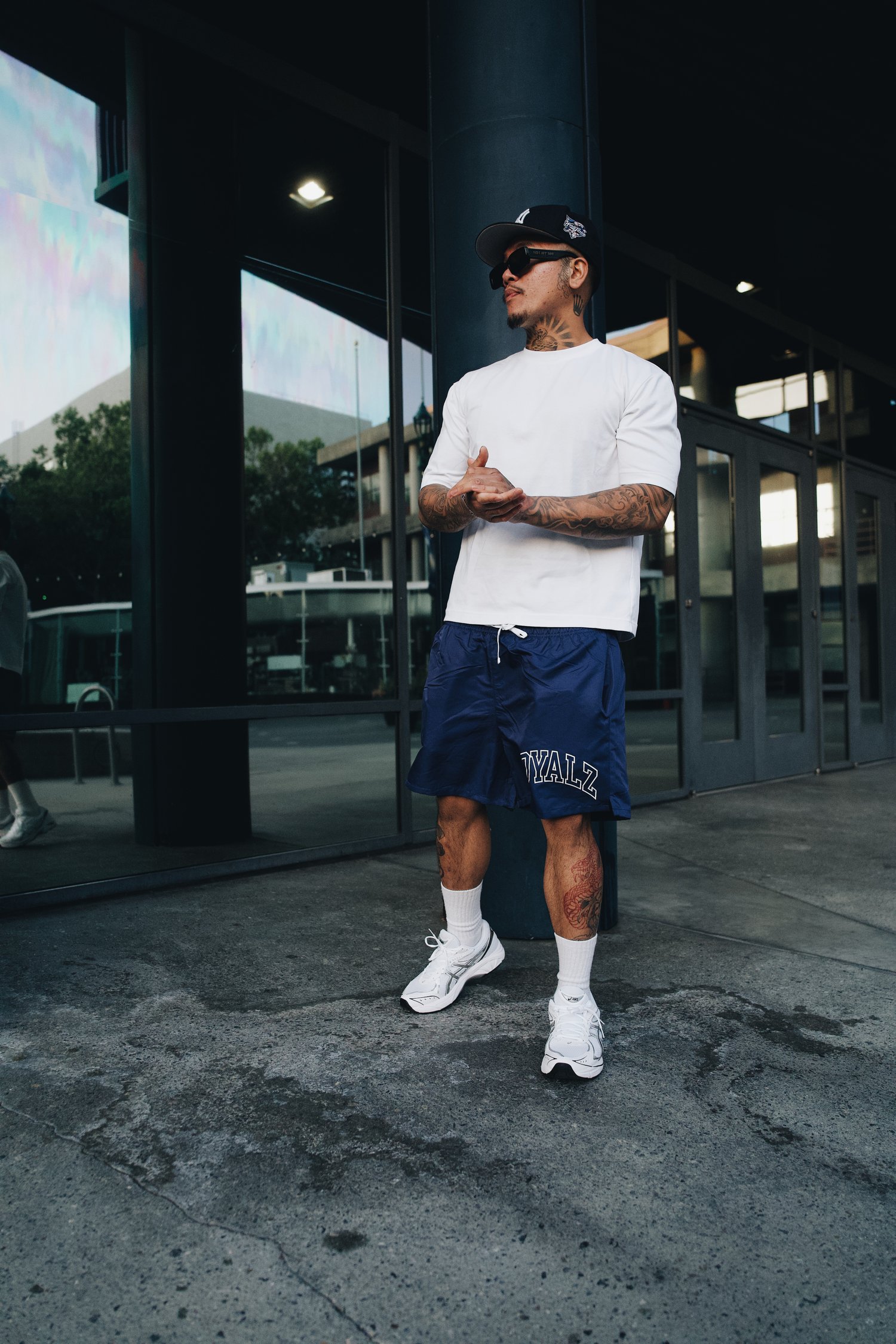 Image of NAVY ROYALZ VARSITY SHORTS