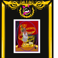 Image 1 of Poster: 1920's Inspired Plus Size Trans Woman with Siamese Cat Art by Rhapsody Artajo