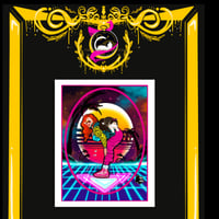 Image 1 of Poster: 1980's Inspired Plus Size Woman with Scottish Fold Cat Art by Rhapsody Artajo