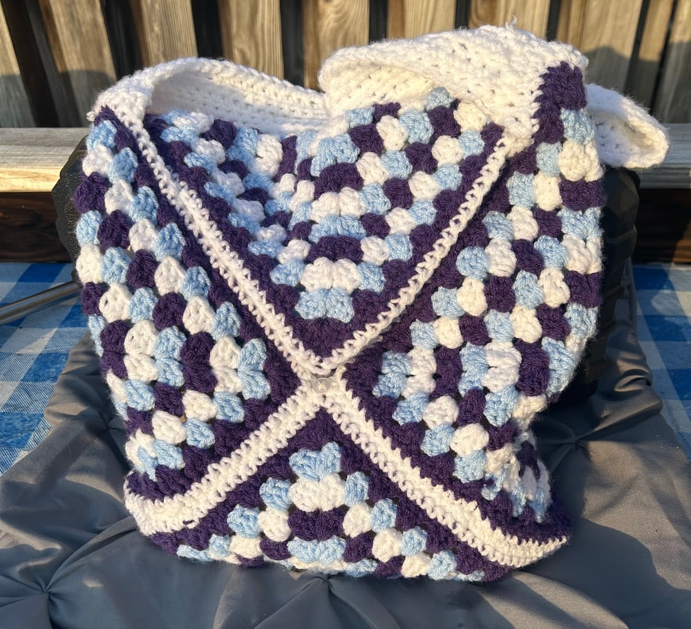 Image of Cascading Colors Shoulder Bag with a Button Clasp. 