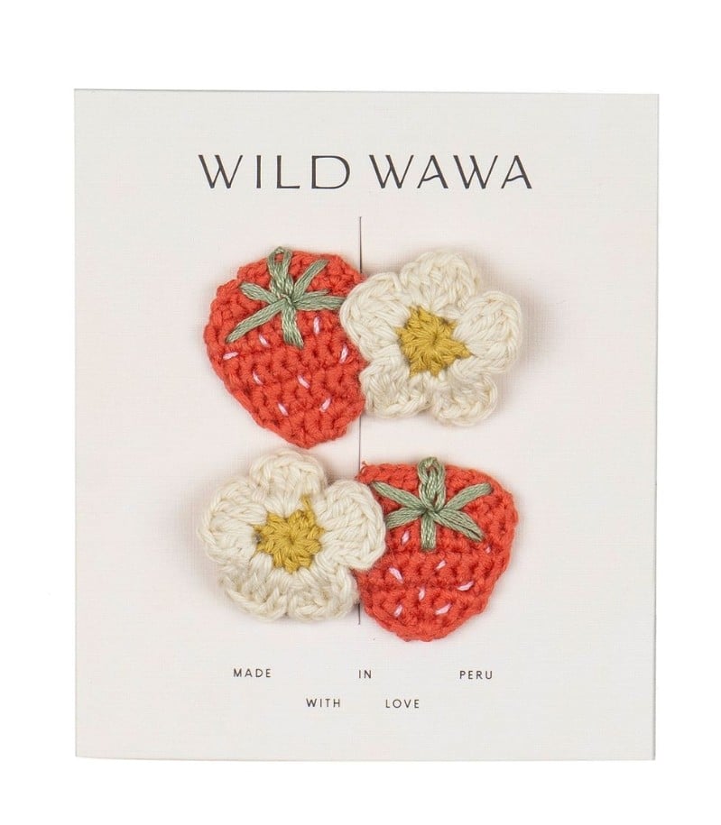 Image of Crochet Clip Set - Strawberry Daisy