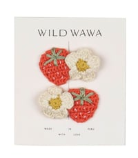 Crochet Clip Set - Strawberry Daisy