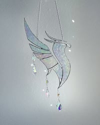 Image 2 of ✷ Made to order ✷ ILLENIUM Stained Glass Suncatcher Phoenix Mobile – Iridescent Clear