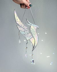 Image 4 of ✷ Made to order ✷ ILLENIUM Stained Glass Suncatcher Phoenix Mobile – Iridescent Clear