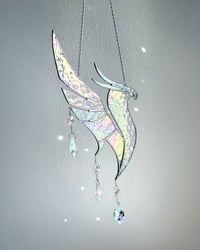 Image 1 of ✷ Made to order ✷ ILLENIUM Stained Glass Suncatcher Phoenix Mobile – Iridescent Clear
