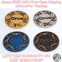 Image 1 of Whales Custom Pet ID Cat Dog Tag Round Stainless Steel Frenchie 2-Sides Free Shipping 