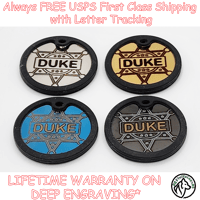 Image 1 of Silent Sheriff Badge K9 Custom Pet ID Cat Quiet Dog Tag Round Stainless Steel 2-Sides Free Shipping