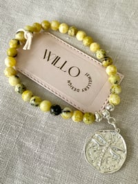 Image 1 of Yellow Turquoise gemstone with dragonfly charm 