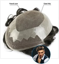  French Lace with PU and Lace Front Mens Hairpieces  See Details Choose Optio
