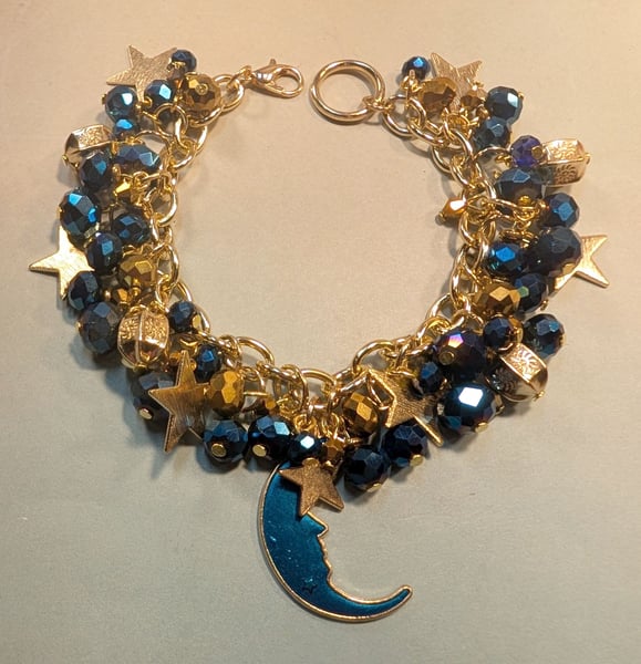 Image of BRACELETS! ~ Midnight Moon and Golden Stars Bauble Bracelet 