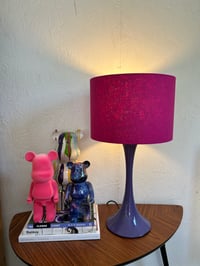 Image of Double Sided Fuchsia Linen Paisley Jungle Shade 30cm