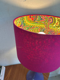 Image of Double Sided Fuchsia Linen Paisley Jungle Shade 30cm