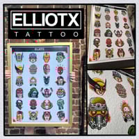 Super hero’s and Super Villians Tattoo Flash print