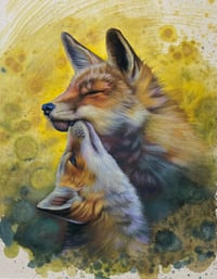 Golden Embrace Foxes