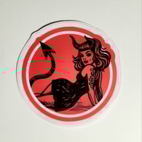 Image 1 of Demonic Seductress With A Forked Tail Matte Vinyl Sticker