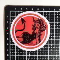 Image 2 of Demonic Seductress With A Forked Tail Matte Vinyl Sticker