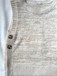 Image 3 of Kids' Beige Knitted Sweater Vest with Button Details 