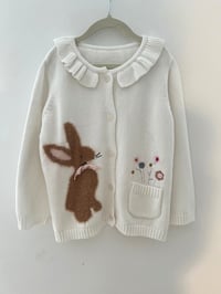 Image 1 of Children Cotton Knitted Sweaters Rabbit Embroidery