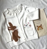 Image 2 of Children Cotton Knitted Sweaters Rabbit Embroidery