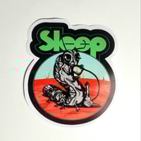 Image 1 of Sleep Caterpillar Smoking A Hookah Matte Vinyl Sticker
