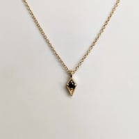 Image 1 of Diamond Charm Pendant - Gold + Black Diamond