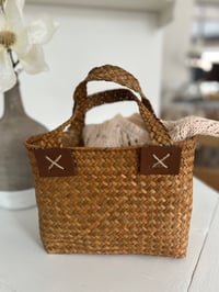 Image 1 of Mini Woven Basket Bag for Girls