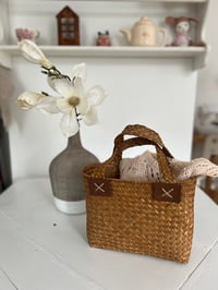 Image 2 of Mini Woven Basket Bag for Girls